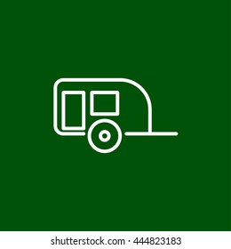 camping trailer line icon