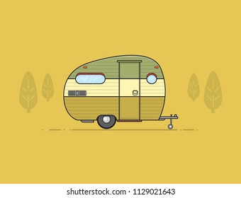 Camping Trailer Mobile Home Front vector illustration