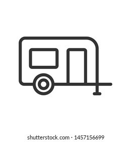 camping trailer outline ui web icon. house on wheels vector icon for web, mobile and user interface design isolated on white background