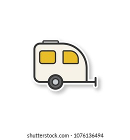 Parche del remolque de camping. Etiqueta de color. Ilustración aislada de vectores