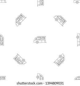 Camping trailer pattern seamless vector repeat geometric for any web design