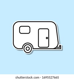 Icono de pegatina del remolque de camping. Línea delgada simple, contorno vector de iconos de Turizm para ui y ux, sitio web o aplicación móvil