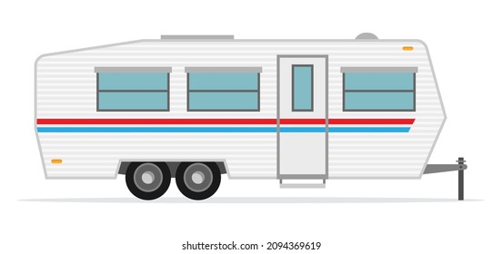 camping trailer, travel mobile home. Vector illustration