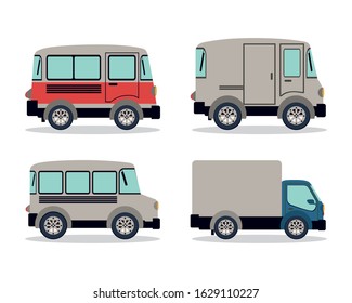 Camping trailer and truck vehicles design, Transportation travel trip urban motor speed fast automotive and driving theme Vector illustration