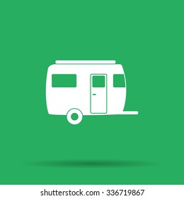 camping trailer vector icon Design style eps 10