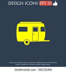 camping trailer vector icon Design style eps 10