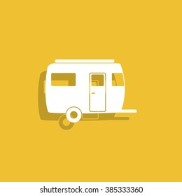 camping trailer vector icon Design style eps 10