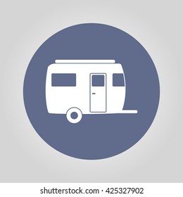 camping trailer vector icon Design style eps 10