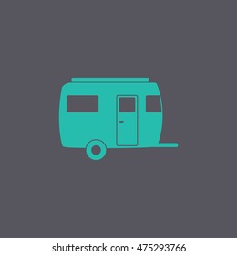 camping trailer vector icon Design style eps 10