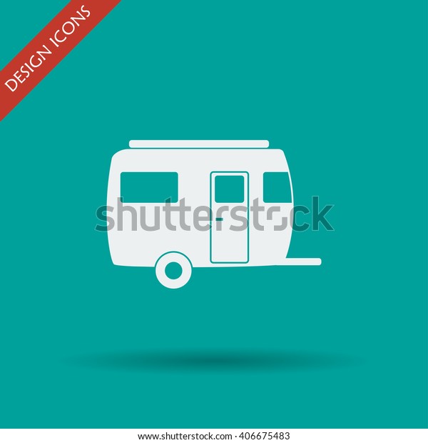 camping trailer\
vector icon Design style eps\
10