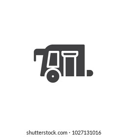 Camping trailer vector icon. filled flat sign for mobile concept and web design. Road trip simple solid icon. Symbol, logo illustration. Pixel perfect vector graphics