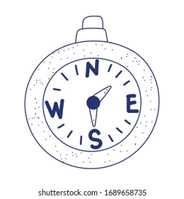camping travel compass tool.  Isolated design vector illustration, line style icon