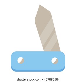 Camping travel jackknife multi tool steel blade pocket equipment vector icon