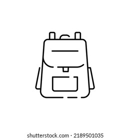 Camping, travel and picnic icon. Line style icons for web and design. Contains such as tent, compasses, mountain and other camping equipment. Backpack