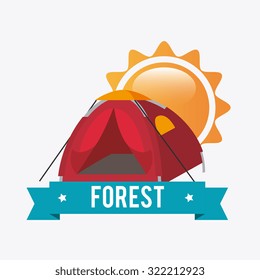 Camping travel and vacations, vector illustration eps10.