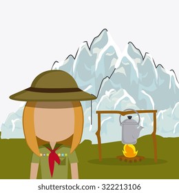 Camping travel and vacations, vector illustration eps10.