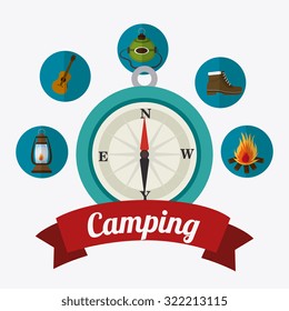 Camping travel and vacations, vector illustration eps10.