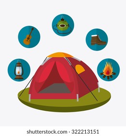 Camping travel and vacations, vector illustration eps10.