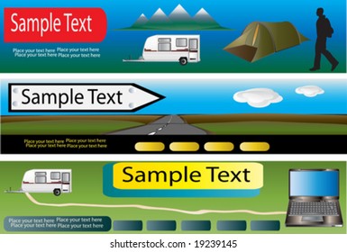 Camping and Travel Vector Banners