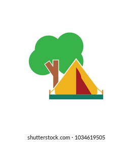 Camping Tree Logo Icon Design