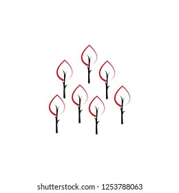 Camping, trees 2 colored line icon. Simple hand drawn color element illustration. Camping, trees outline symbol design from camping set