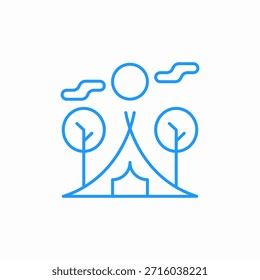 Árboles de camping Sun Icono Signo Vector