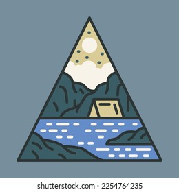 Camping triangle graphic illustration vector art t-shirt design