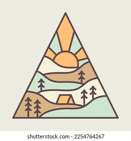 Camping triangle graphic illustration vector art t-shirt design