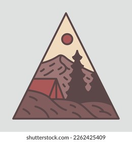 Camping triangle graphic illustration vector art t-shirt design