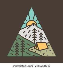 Ilustración gráfica de triángulo de camping arte vectorial diseño de camisetas