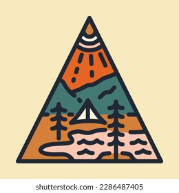 Camping triangle graphic illustration vector art t-shirt design