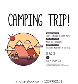 Camping Trip Invitation Design with Where and When Details