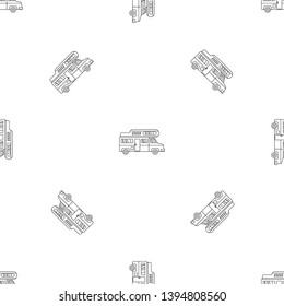 Camping truck pattern seamless vector repeat geometric for any web design