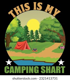 camping tshart art vector design