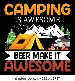 diseño vectorial de arte de arte de camping