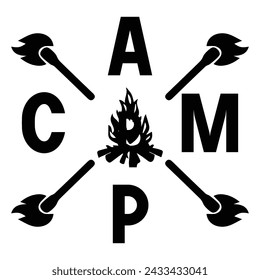 Camping T-shirt and Design. Adventure Quotes Design Vector Editable File