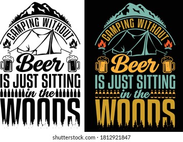 Camping T-Shirt Design For Beer Lovers