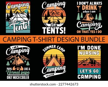 Camping t-shirt design bundle free svg