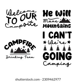 camping T-Shirt Design Bundle, SVG Design Bundle.