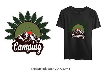 Diseño de camisetas de camping.Puede usar esto en cualquier lugar que desee
