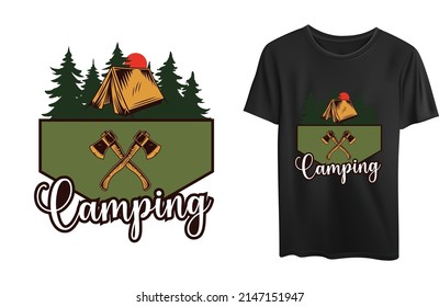 Diseño de camisetas de camping.Puede usar esto en cualquier lugar que desee