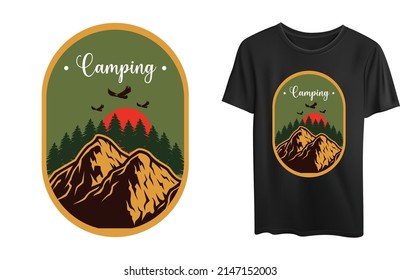 Diseño de camisetas de camping.Puede usar esto en cualquier lugar que desee