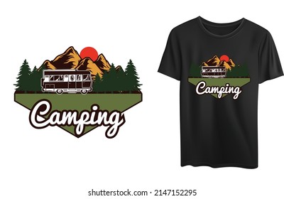 Camping t-shirt design.You can use this anywhere you want