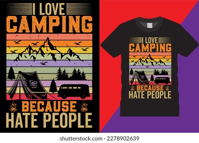 camping T-shirt Design explore nature travel wild wilderness camp Adventure graphic Retro Vintage Camper summer survival simple typography forest Retro Vintage apparel  forest, journey, tshirt design