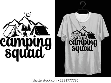 Camping T-shirt Design. Funny Gift Camping T-shirt Design For Camp Lovers. Typography, Custom, Vector t-shirt design. World All Camper T-shirt Design For Adventure.