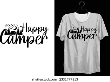 Diseño de camisetas de camping. Gracioso Diseño De Camisetas De Camping Regalo Para Los Amantes Del Campamento. Typografía, Custom, diseño de camisetas vectoriales. Diseño De Camisetas De Camper Para La Aventura.