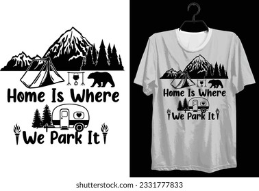 Camping T-shirt Design. Funny Gift Camping T-shirt Design For Camp Lovers. Typography, Custom, Vector t-shirt design. World All Camper T-shirt Design For Adventure.