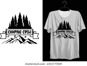 Camping T-shirt Design. Funny Gift Camping T-shirt Design For Camp Lovers. Typography, Custom, Vector t-shirt design. World All Camper T-shirt Design For Adventure.