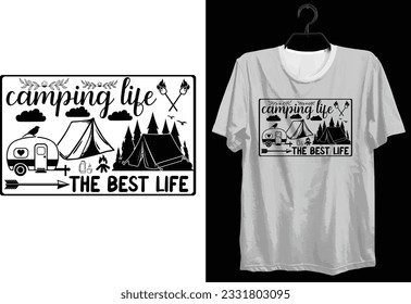 Camping T-shirt Design. Funny Gift Camping T-shirt Design For Camp Lovers. Typography, Custom, Vector t-shirt design. World All Camper T-shirt Design For Adventure