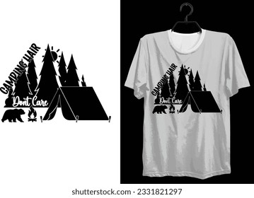 Camping T-shirt Design. Funny Gift Camping T-shirt Design For Camp Lovers. Typography, Custom, Vector t-shirt design. World All Camper T-shirt Design For Adventure